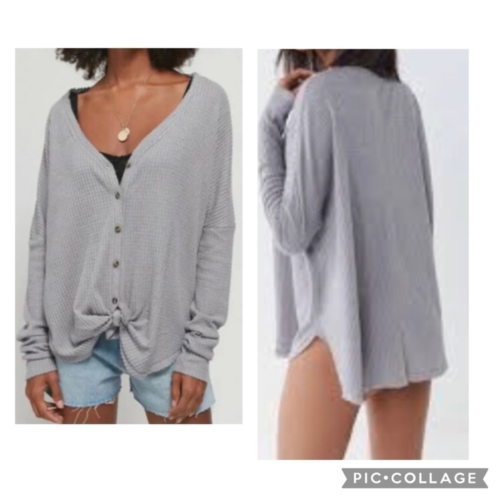 URBAN OUTFITTERS OUT FROM UNDER Women’s Dove Gray Waffle Knit JOJO Tunic Size S